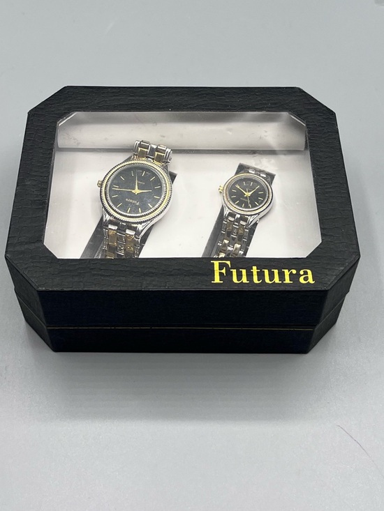 Futura His & Hers Matching Watch Set Gold Silver Tone Stainless New Battery main image 4